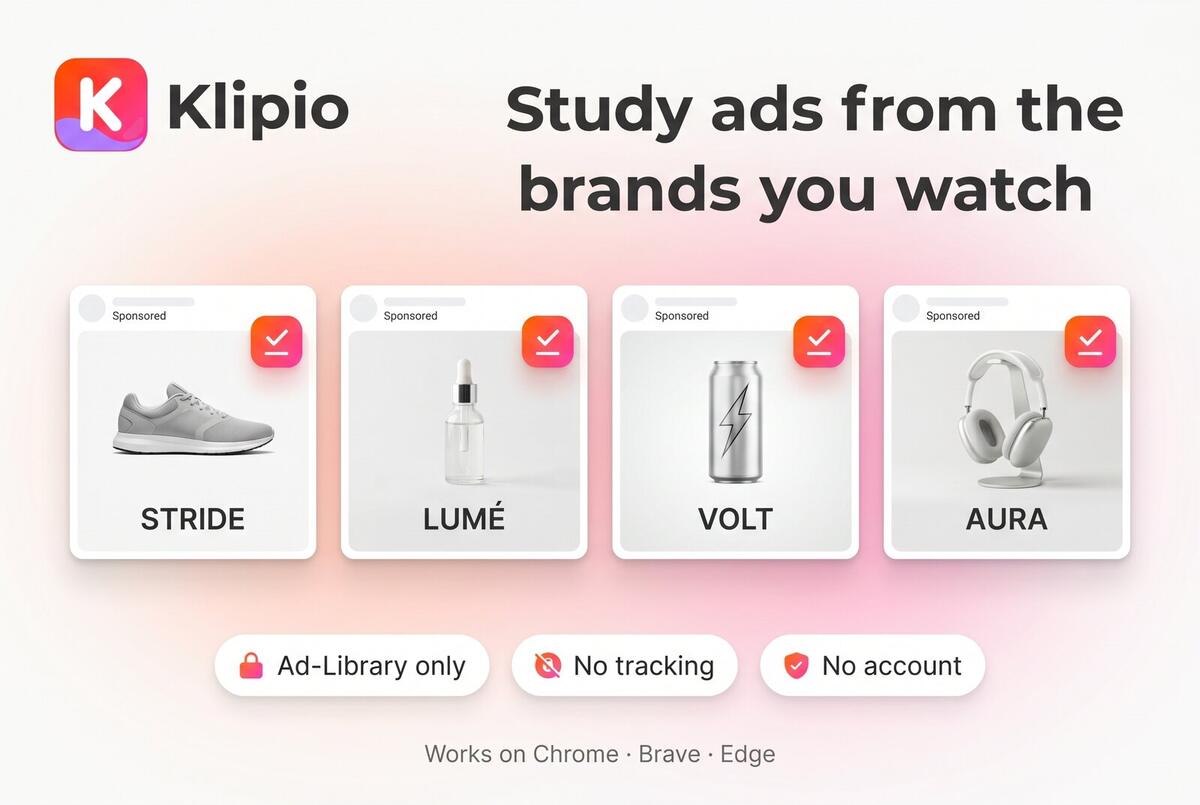 Study and save ads from the brands you watch